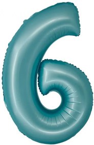 Numere Light Blue Mat Balon Foil Albastru Numărul 6 76 cm