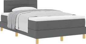 vidaXL Pat cu arcuri cu saltea Gri închis 120 x 190 cm țesătură