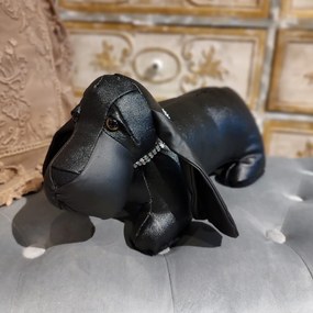 Opritor de usa Dog, negru, 40x18 cm