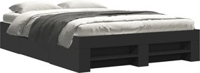 vidaXL Cadru de pat, negru, 120x190 cm, lemn prelucrat