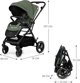 KINDERKRAFT SELECT - Cărucior sport YOXI, verde Mystic