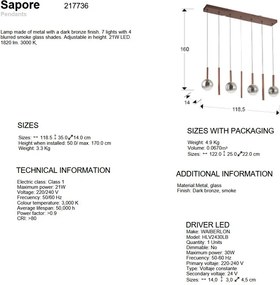 Lustra cu 7 pendule LED suspendate Sapore