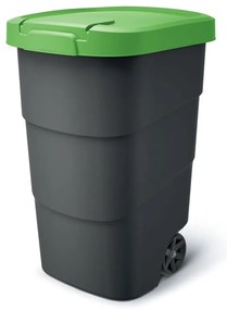 Container de gradina cu roti rezistente 110 l, verde/antracit