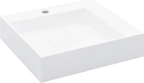 vidaXL Chiuvetă, alb, 50 x 50 x 12,3 cm, compozit mineral/marmură