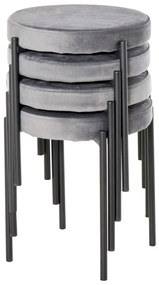 HOMCOM Set 4 Scaune pliante de masă cu șezut moale, aspect catifelat, scaun de bucătărie din catifea pentru bucătărie sufragerie din metal Gri 41,5 x 41,5 x 46 cm | Aosom Romania