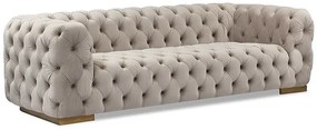 Canapea tapitata Chester 3 Velvet - Beige/Gold