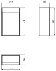 Mobilier suspendat, Cersanit, Crea, 40 cm, alb