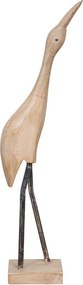 Decoratiune in forma de pasare, din lemn reciclat, H67 Wooden Bird
