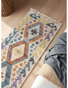 Covor tip traversă reversibil, țesut manual din lână 60x190 cm Kamal Oasis – Nouristan