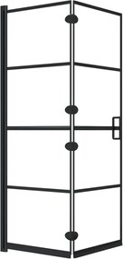 vidaXL Cabină de duș pliabilă, negru, 100x140 cm, ESG