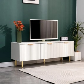Comodă TV cu 3 sertare, 140x40x50 cm, Alb
