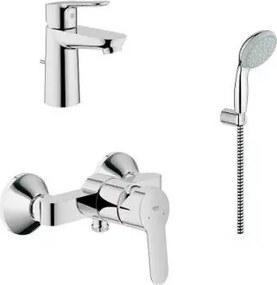 Set baterii dus lavoar si set dus cu porter Grohe BauEdge crom lucios