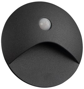 Kanlux 39137 - Lampă LED pentru trepte, rotundă, antracit, cu senzor EXIN, 2,5W/230V, 4000K, IP65