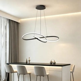 Brilagi - Lustra LED reglabilă pe cablu INFINITY LED/80W/230V 80x80 cm neagră + telecomandă