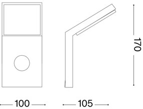 Corp de iluminat LED de exterior cu senzor Ideal Lux STYLE LED/9W/230V CRI 90 IP54 antracit