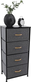 Comoda PALMERA TYP 2, negru/gri inchis, 45x30x95 cm