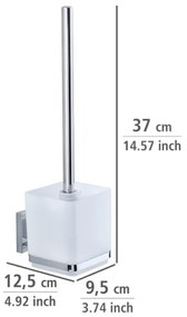 Perie WC WENKO 22695100-WC VACUUM-LOC QUADRO ED 9,5x37 cm argintiu/crom lucios/transparent
