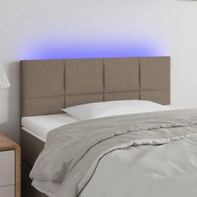 3121590 vidaXL Tăblie de pat cu LED, gri taupe, 80x5x78/88 cm, textil