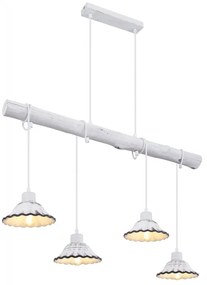 Lustra cu 4 pendule stil industrial JOWITA alb-negru