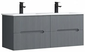 Trent 120 dulap de baie inferior cu chiuvetă ceramică 4 sertare, gri antracit