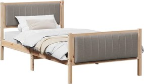 vidaXL Cadru de pat Maroniu și taupe 100 x 200 cm Lemn masiv de pin