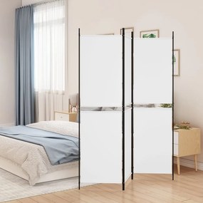 350210 vidaXL Paravan de cameră cu 3 panouri, alb, 150x180 cm, textil