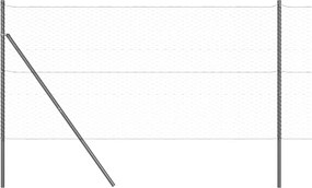 vidaXL Stâlp de gard. Gri 25 x 1,4 m (plasă de 36 mm) Oțel și PVC