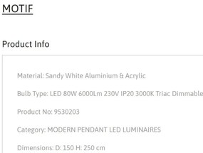 Lustra LED dimabila design circular MOTIF D-150cm
