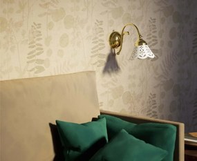 Aplica de perete din alama si abajur ceramic Zefira
