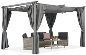 Pergolă retractabilă cu perdele La Palma 3x4 Garden Point antracit