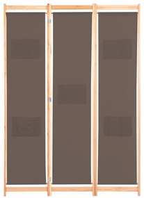 Paravan de camera cu 3 panouri, maro, 120x170x4 cm, textil Maro, 3
