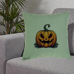 Perna Decorativa Halloween Jack-o'-Lantern Infricosator, 40x40 cm, Verde, Husa Detasabila, Perna Inclusa, BEKZ®