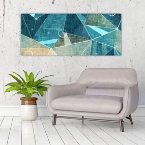 Tablou - Abstract turcoaz (120x50 cm)