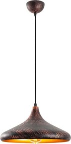 Lustră neagră/arămie cu abajur din metal ø 34 cm Barek – Opviq lights