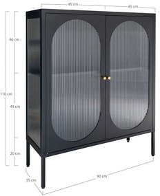 Vitrină neagră din metal 90x110 cm Adelaide – House Nordic