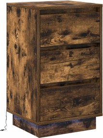 vidaXL Dulap de noapte Stejar fumuriu 39 x 34,5 x 65 cm Lemn compozit