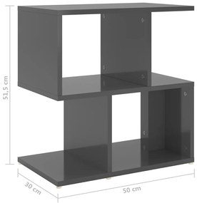 Dulap lateral, gri extralucios, 50x30x51,5 cm, PAL 1, gri foarte lucios