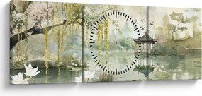 Tablou - Lac Chinezesc (cu ceas) (90x30 cm)