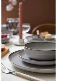 Set de veselă, 24 piese, gri, porțelan