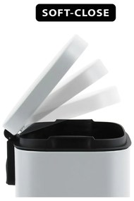 Coș de gunoi alb mat cu pedală din oțel 50 l Akira – Spirella