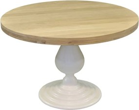 Masă lemn masiv natur Rotundă Elise Blat Stejar Înălțime 79 cm /Gri - ø140