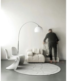 Covor gri deschis rotund din lână ø 120 cm Morphic Organica – Agnella