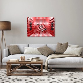 Tablou pe sticlă cu abstracți din butoane (70x50 cm)