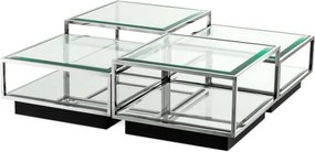 Set 4 masute de cafea design LUX Tortona otel inoxidabil lustruit 111074 HZ