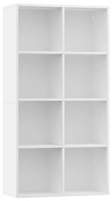 800153 vidaXL Bibliotecă/Servantă, alb, 66x30x130 cm, PAL
