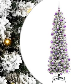 vidaXL Brad de Crăciun artificial Alb 210 cm PVC și metal și plastic