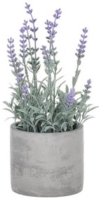 Lavanda artificială în ghiveci, gri, 10 x 10 x 21cm