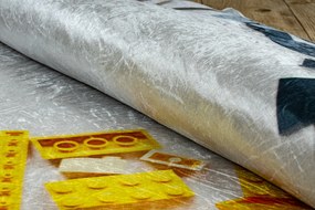 BAMBINO 38480 covor lavabil Kit de construcție pentru copii anti-alunecare - gri / galben