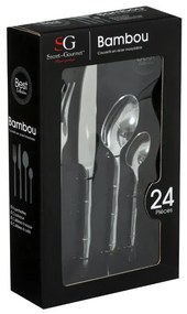 Set tacamuri SG Bamboo, inox, 24 piese