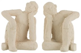 Set 2 suporturi carti, Ciment, Alb, 10x24x17.5